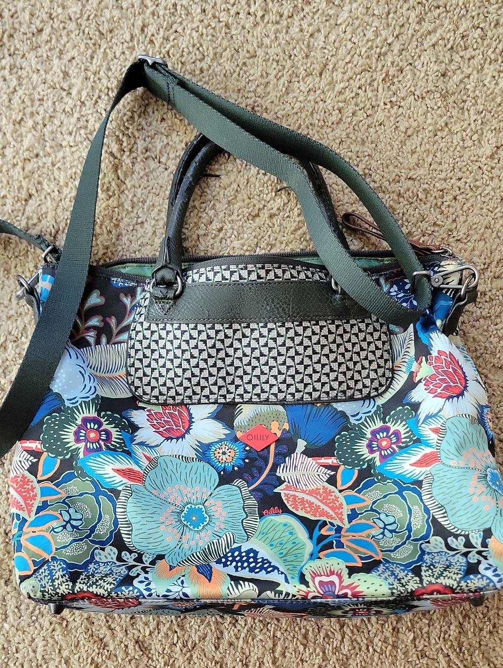 Oilily Floral Tote / Laptop Bag – Colorful Print – Crossbody Strap